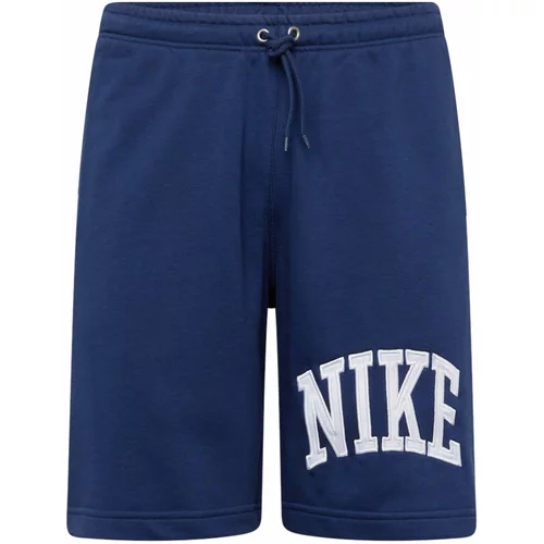 Nike Sportswear Hlače 'CLUB' mornarsko plava / bijela