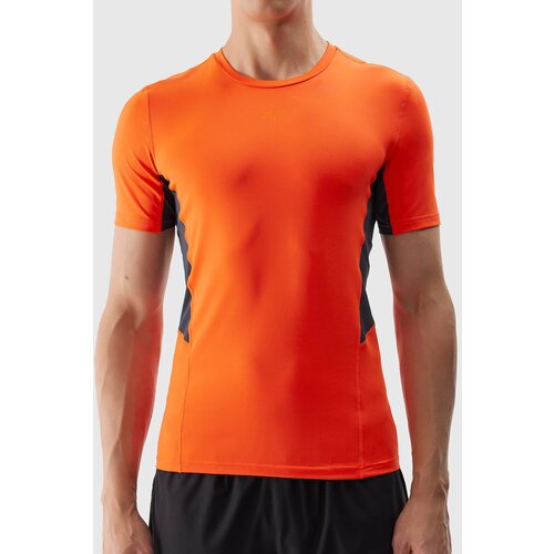 4f Men's Sports T-Shirt Slim Made of Recycled Materials - Orange Cene