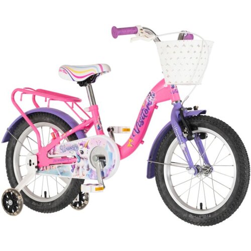 Visitor Bicikl Kids Unicorn 16" 9" V-Brake Kontra 105-125cm (16") Roze Uv Sjaj Cene