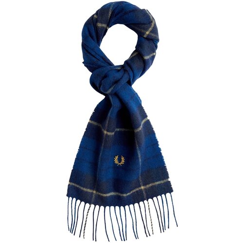 Fred Perry &amp;Scaron;ali &amp;amp; Rute Fp Lambswool Tartan Scarf Modra Slike
