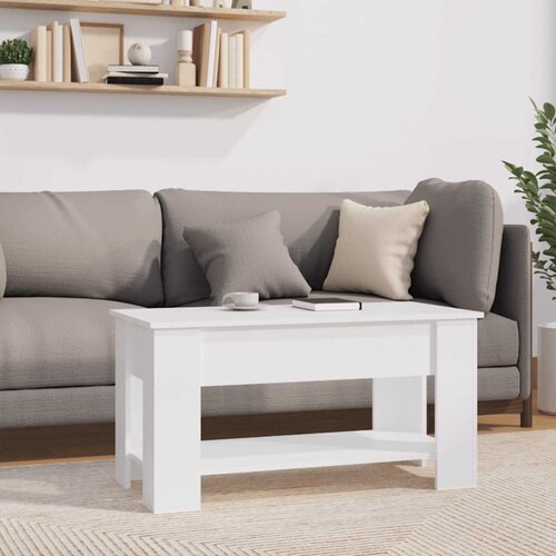  Stolić za kavu bijeli 101x49x52 cm od konstruiranog drva Slike