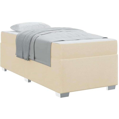 VidaXL Krevetna konstrukcija Krema 90 x 190 cm tkanina Slike