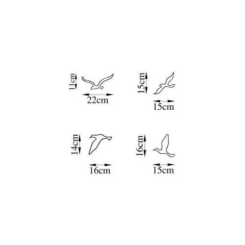 Wallity birds - 486 black decorative metal wall accessory Slike