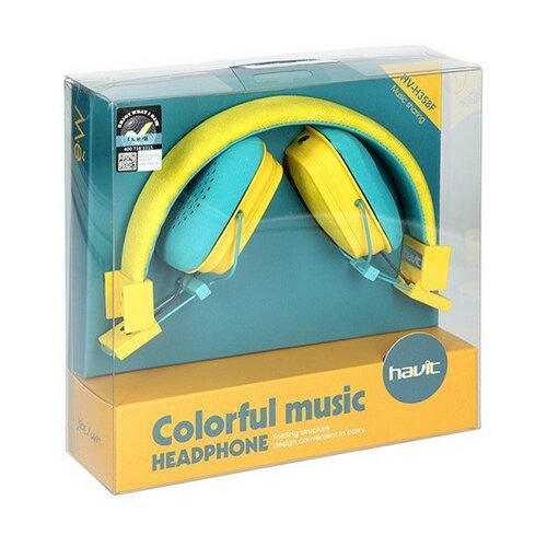 Havit 358D, yellow/plava sa mikrofonom slušalice Slike