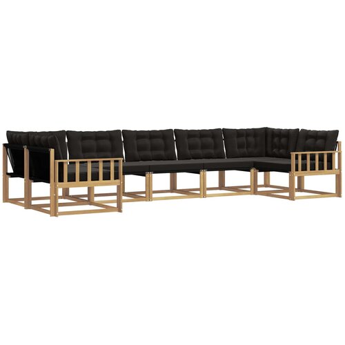 vidaXL Zunanja garnitura za sedenje z blazino 7 pcs Bela in črna, (5000282044) Cene