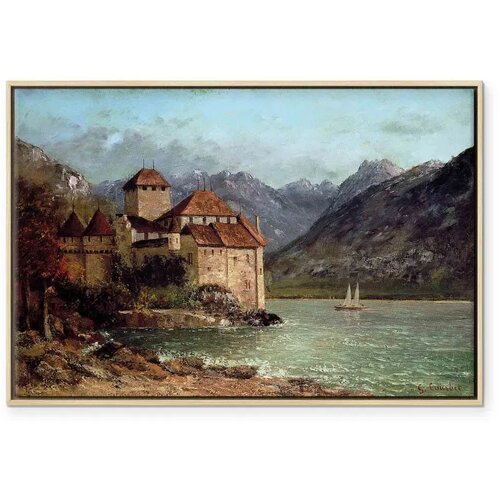  Slika - Gustave Courbet -Chillon Castle 120x80 U prirodnom drvenom okviru Slike