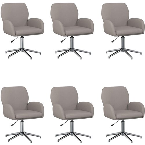 vidaXL Vrteči pisarniški stoli 6 kos 54 x 58 x 90 cm Taupe Blago, (5000302293) Cene