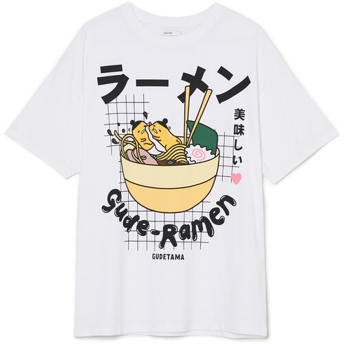 Cropp ženska majica kratkih rukava s printom Gudetama - Bijela  0149Z-00X Cijene