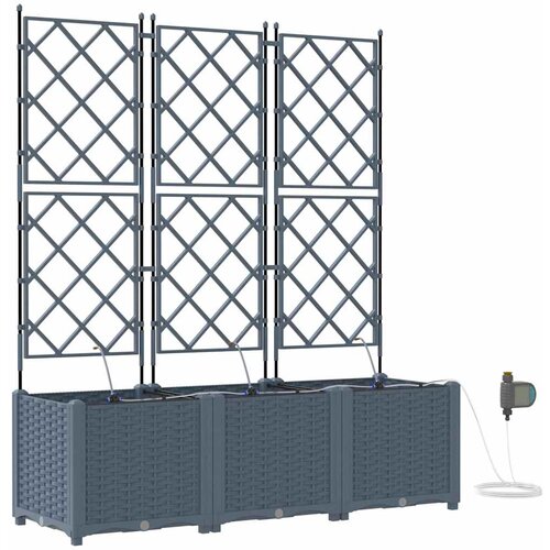  Vrtna saksija 3 pcs Svijetlo siva 120 x 40 x 142 cm Plastika Slike