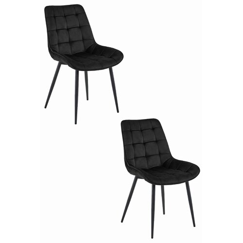 Brandless Stol BERA - črn žamet / črne noge x 2, (22055172) Cene