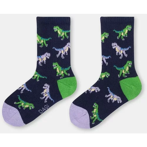 Dagi Navy Blue Boy Child Dinosaur Pattern Socks.