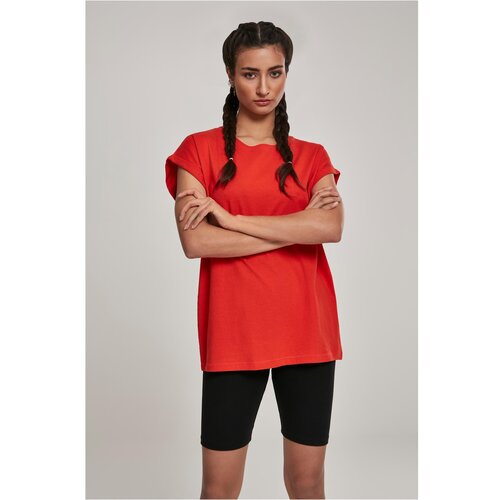 Urban Classics Women's T-shirt with extended shoulder blood orange Slike