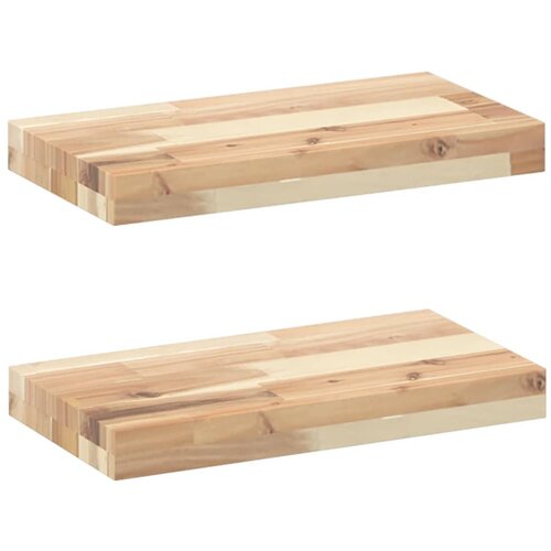 vidaXL Plutajuće police 2 kom 40x20x4 cm Neobrađeno puno drvo akacije - Prirodna 40 x 20 x 4 cm 2 1 Cijene
