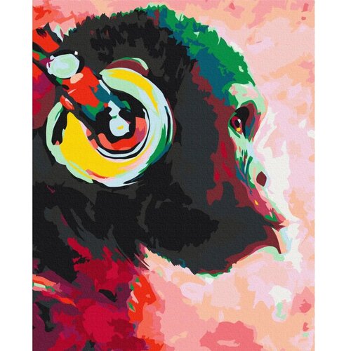  Slika za samostalno slikanje - Monkey In Headphones 40x50 Slike