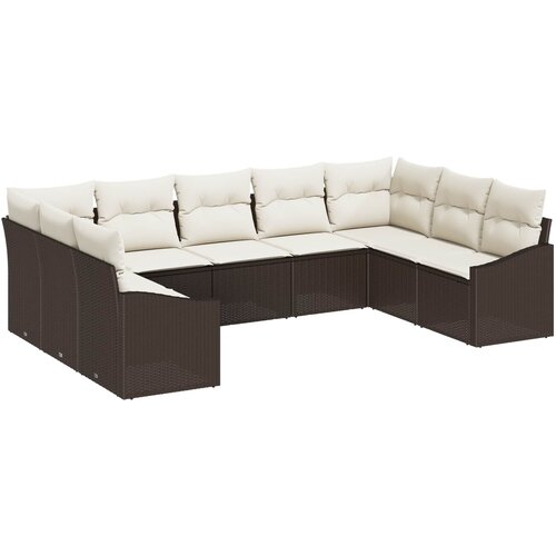 Sjedeća garnitura za vrt 9 kom. Smeđa i krem poliratan 289 x 178,5 x 69 cm Cijene