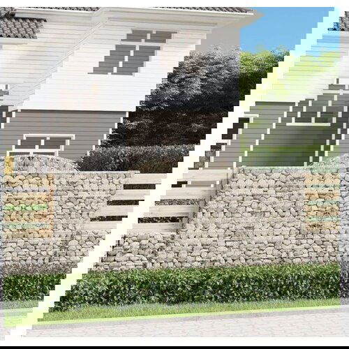 vidaXL Obokane gabion košare 30 kosi 300x50x140/160cm pocinkano železo Cene
