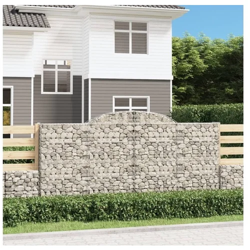 vidaXL Obokane gabion košare 30 kosi 300x50x140/160cm pocinkano železo