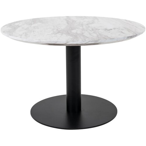 House Nordic Bijeli/crni okrugao stolić za kavu s pločom stola u mramornom dekoru 70x70 cm Bolzano &amp;ndash; Slike