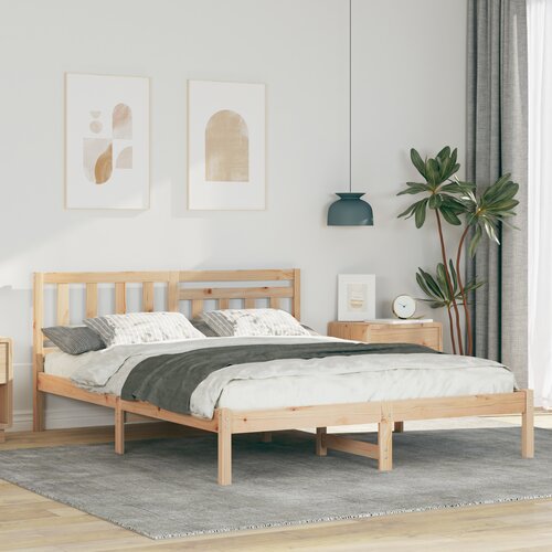 vidaXL Krevetna konstrukcija Smeđa 160 x 200 cm Čvrsta borova drva Cijene
