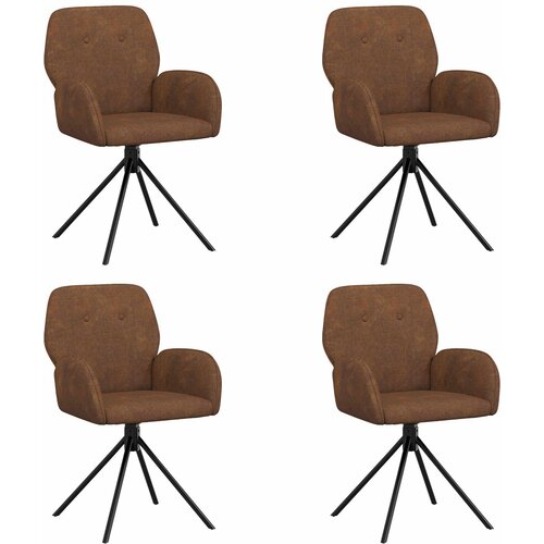 vidaXL Vrtilne jedilne stole 4 pcs Umetno nubuk usnje Rjava, (5000296820) Cene