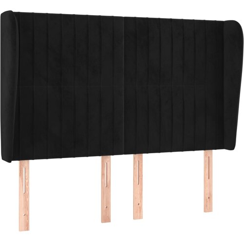 Maison Chic posteljno vzglavje - vzglavna omarica - nočna omarica z u&amp;scaron;esi črno 147x23x118/128 cm žamet, (21712631) Slike