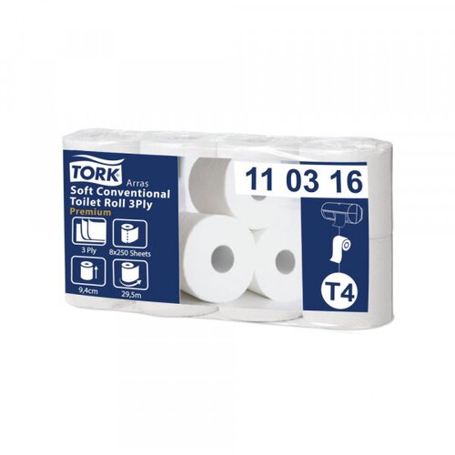  Toalet papir za dispenzer Tork T4 Conventional 250 listića 1/8 110316 Cene