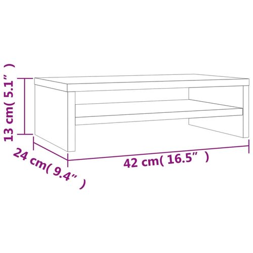  Za monitor boja dimljenog hrasta 42 x 24 x 13 cm drveni Slike
