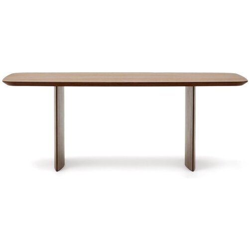 Kave Home Rjava jedilna miza v orehovem dekorju 100x200 cm Litto &amp;ndash; Slike