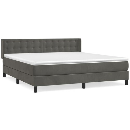 Maison Chic Box spring postelja - Vzmetna postelja z vzmetnico temno siva 160x200 cm žamet SL14981, (21904068) Cene