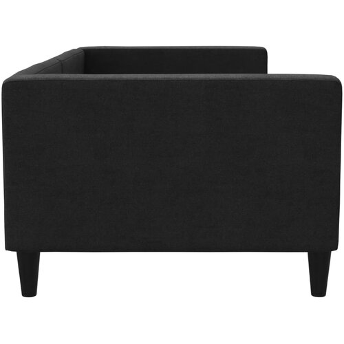  Dnevni krevet crni 90 x 190 cm od tkanine Slike