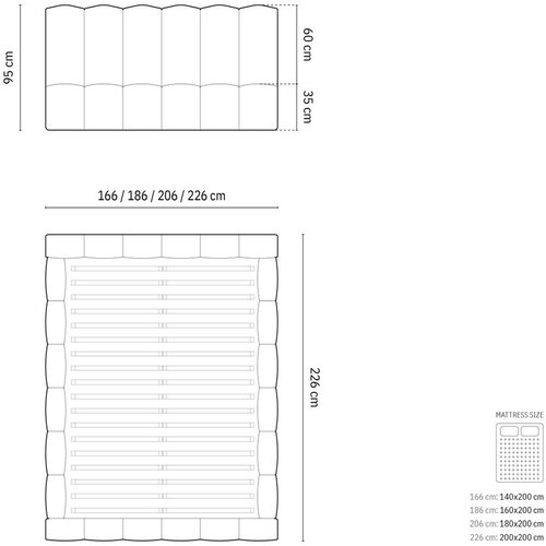 Micadoni Mentolno zelena oblazinjena zakonska postelja s prostorom za shranjevanje z letvenim dnom 180x200 cm Lupine &amp;ndash; Slike