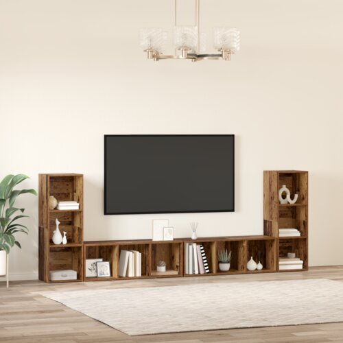  Komplet TV omaric 4 pcs Star les 37 x 35 x 107,5 cm - - Rjava - 58.6 - 37 x 35 x 107,5 cm - 2025-vidaXL-Uvoz_2 Slike
