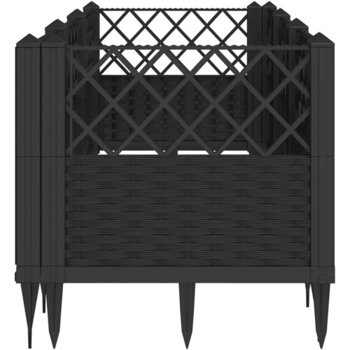  Vrtna sadilica s klinovima siva 123,5x43,5x43,5 cm PP Slike
