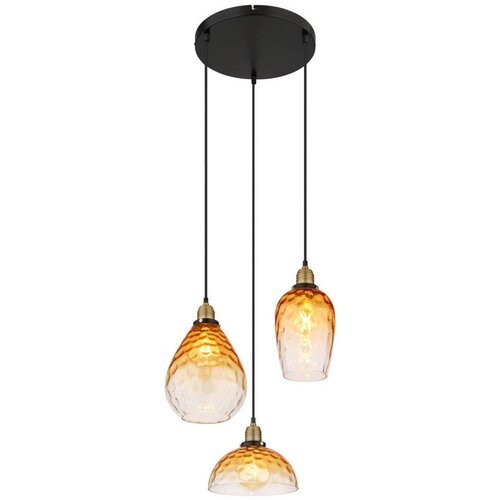 XXXL Globo 15786-3H1 - Luster na sajli SALVY 3xE27/60W/230V prečnik 46 cm narandžasta Slike