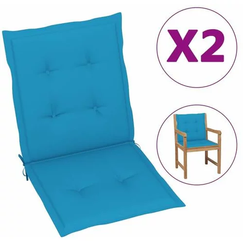  Blazine za vrtne stole 2 kosa modre 100x50x3 cm