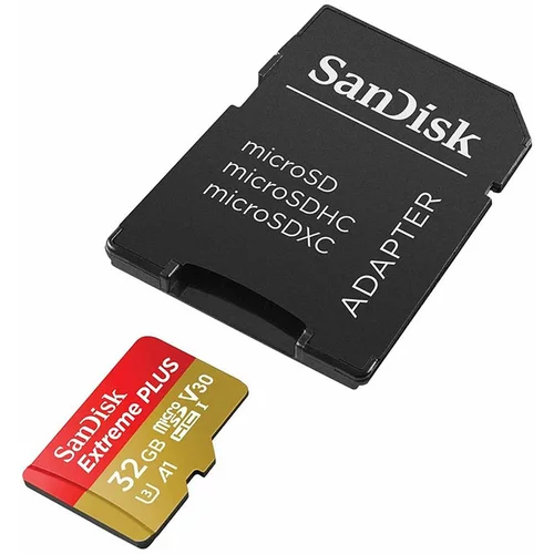 Sandisk Spominska kartica Extreme PLUS Micro SDHC UHS-I C10 U3, 190 MB/s, 32 GB + SD Adapter