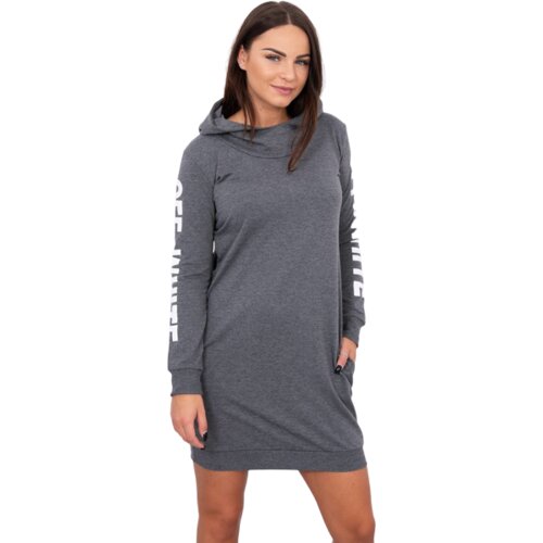 Kesi Women&amp;#039;s sweatshirt dress Off White - dark gray melange Slike