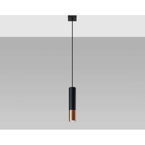  Sollux SL.0946 - Luster na sajli LOOPEZ 1xGU10/10W/230V crna/bakrena Slike