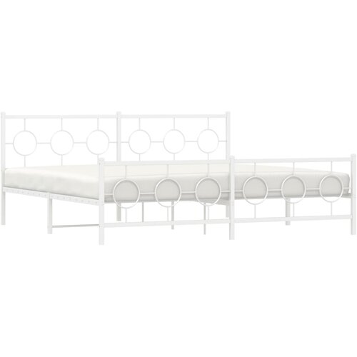  okvir kreveta uzglavlje i podnožje bijeli 200x200 cm Slike