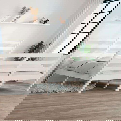  Posteljni okvir iz trdne borovine 140x200 cm bel, (20644205) Slike