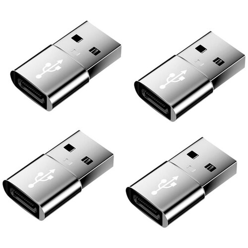 INF USB mo&amp;scaron;ki v USB-C ženski OTG adapter 4 kos, aluminij, hitro polnjenje Gray, (5000296350) Slike