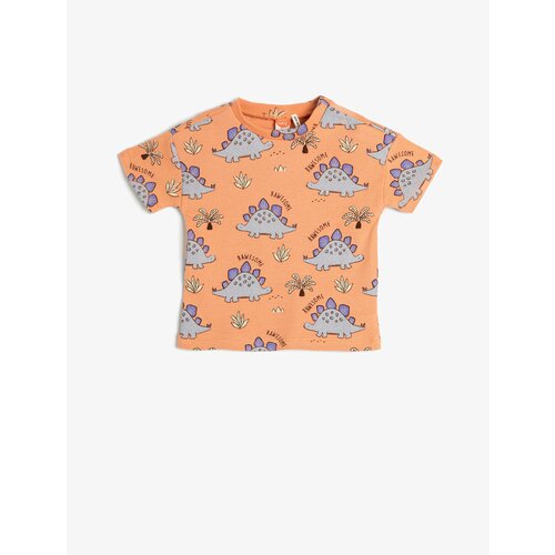 Koton T-Shirt Dinosaur Printed Short Sleeve Crew Neck Cotton Cene