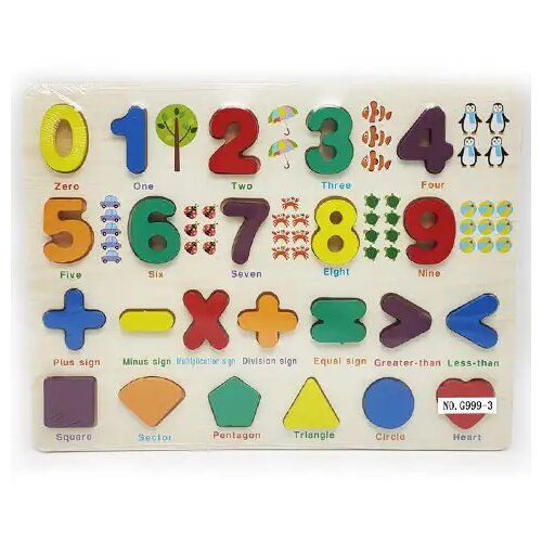Magic Toys Drvena slagalica sa oblicima i brojevima Cijene