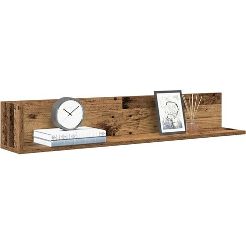 VidaXL Stenske police 2 kosa starinski les 100x16,5x16,5 cm inž. les Slike