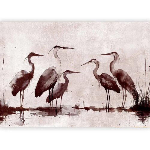  Foto tapeta - Herons painted with ink 150x105 Standard Slike