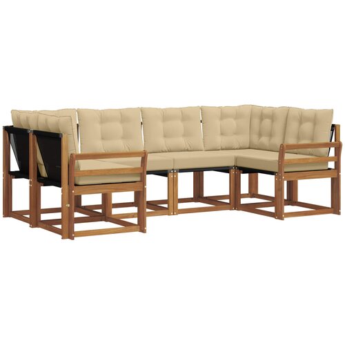 Set vanjskih sofa 6 kom. Prirodna i bež Smeđa 245 x 130,5 x 73 cm Slike