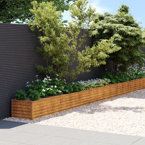 vidaXL Vrtna visoka greda 960x50x36 cm corten jeklo Cene