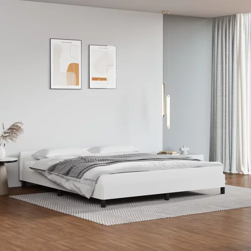 vidaXL Okvir za krevet s uzglavljem bijeli 180x200 cm od umjetne kože