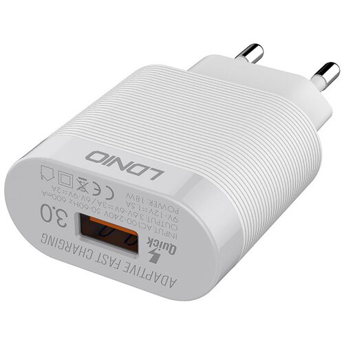 Ldnio A303Q usb 5V/ 3A (18W) fast charging qc 3.0 sa kablom usb na type-c beli Cene
