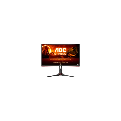 AOC Monitor LED CQ27G2S 27” Gaming Curved 144Hz QHD (27“, 16:9, 2560×1440, VA, 144hz, 250 cd/m², 3000:1, 1 ms MPRT, 2xHDMI, DP, Full Ergonomic, Frameless) Black-Red, 3y